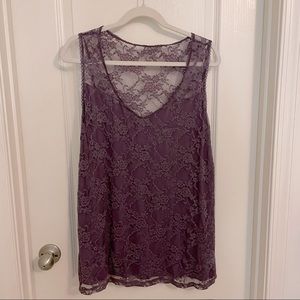 NWT torrid stretch lace purple tank